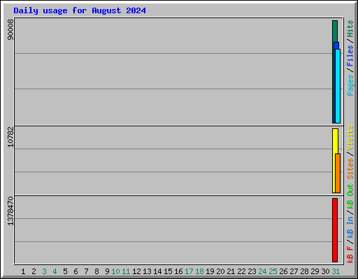 Daily usage for August 2024