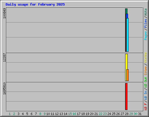 Daily usage for February 2025